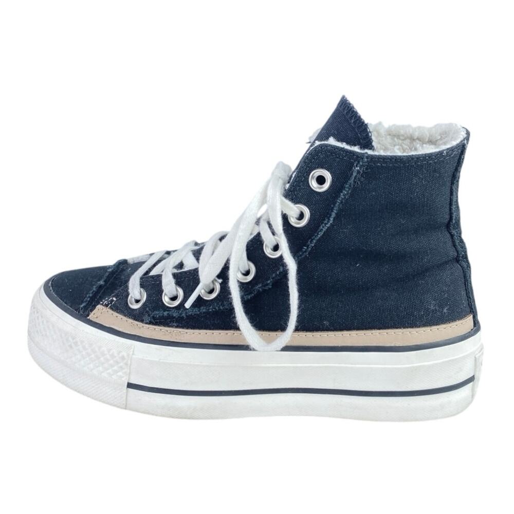 Converse Chuck Taylor All Star Raw Edge Black Platform High Top Sneakers Sz 5.5